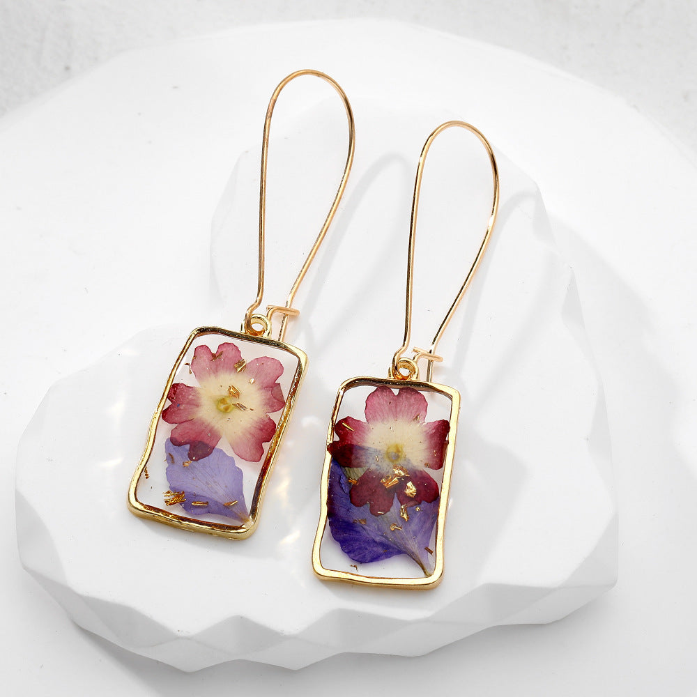 Colorful Enamel Plant Flower  Earrings