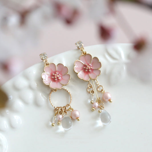 Cherry Blossom Season Pure Silver Earrings