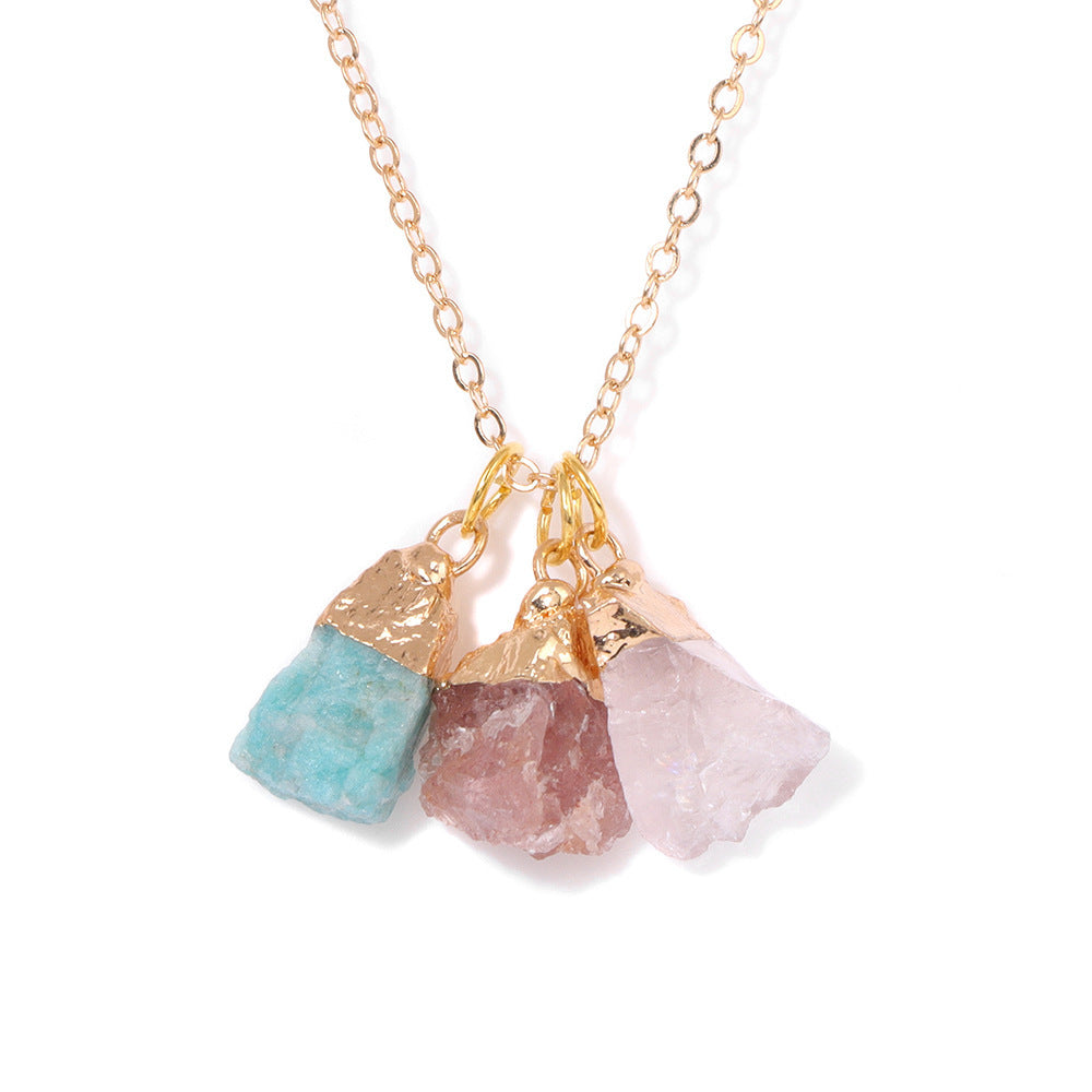 Gravel Crystal Color Necklace Girls' Clavicle Chain