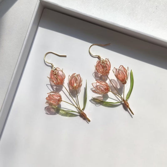 Resin Tulip Drop Earrings