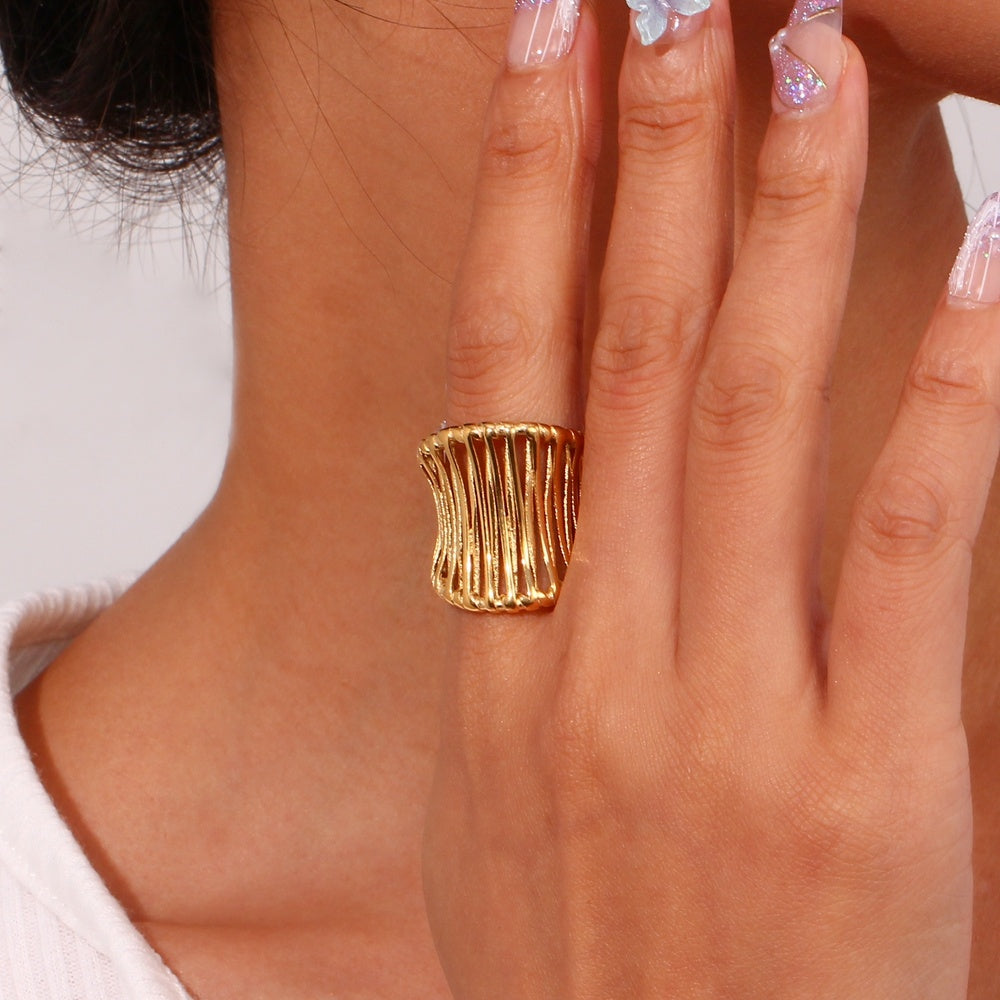 Women's Gold Cross Woven Ring