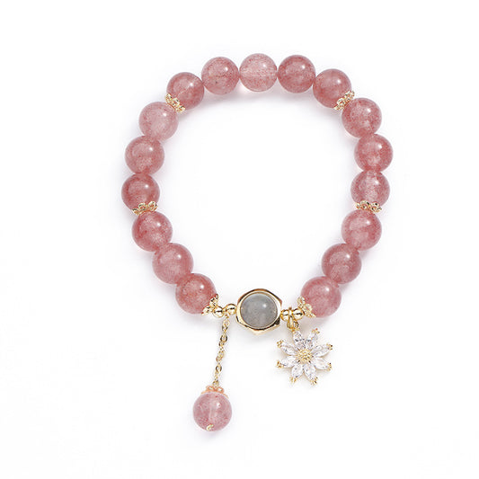 Natural Strawberry Crystal Stretch Bracelet