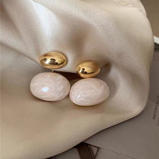 Retro Luxury Fashion Drip Glazed Oval Earrings